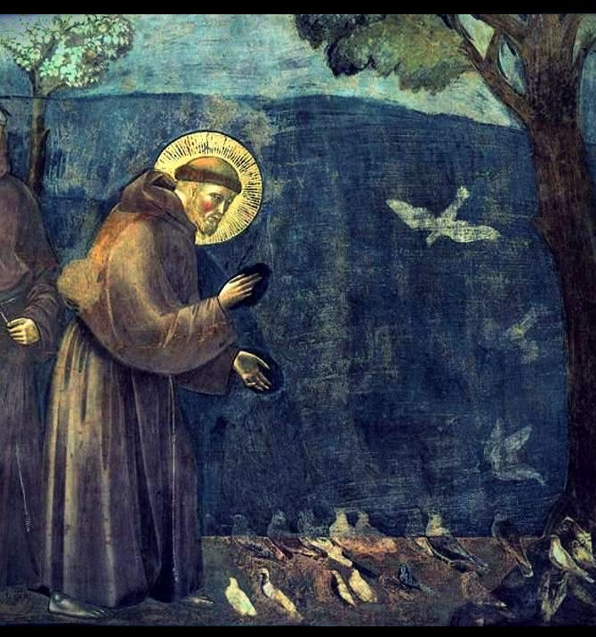 Franz von Assisi predigt zu den Vögeln, Giotto