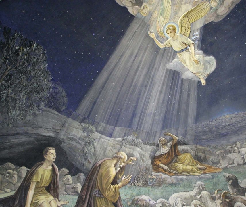 Der Engel verkündet Hirten auf den Feldern Jesu Geburt
