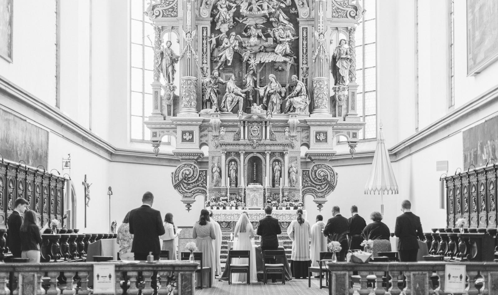 Hochzeit Eble, Trauung, corona, St Ulrich und Afra