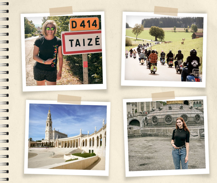 Fotoalbum mit Bildern von jungen Pilgern und Wallfahrtsorten