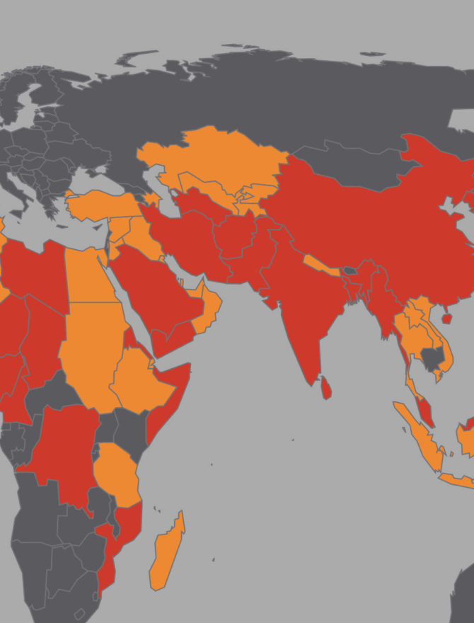 Interaktive Karte zur Religionsfreiheit von Kirche in Not