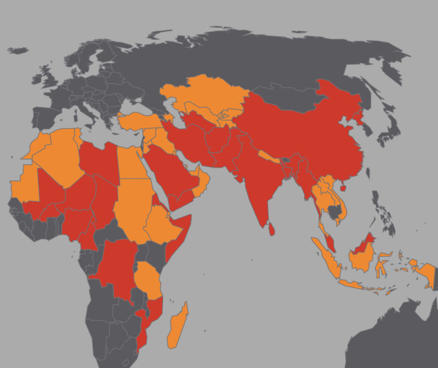 Interaktive Karte zur Religionsfreiheit von Kirche in Not