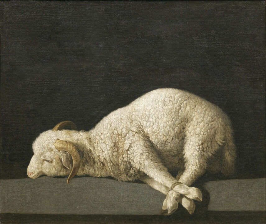 Gemälde von gefesseltem Opferlamm
