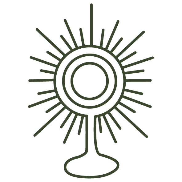 Christus im Zentrum Icon Eucharistie gezeichnete Monstranz