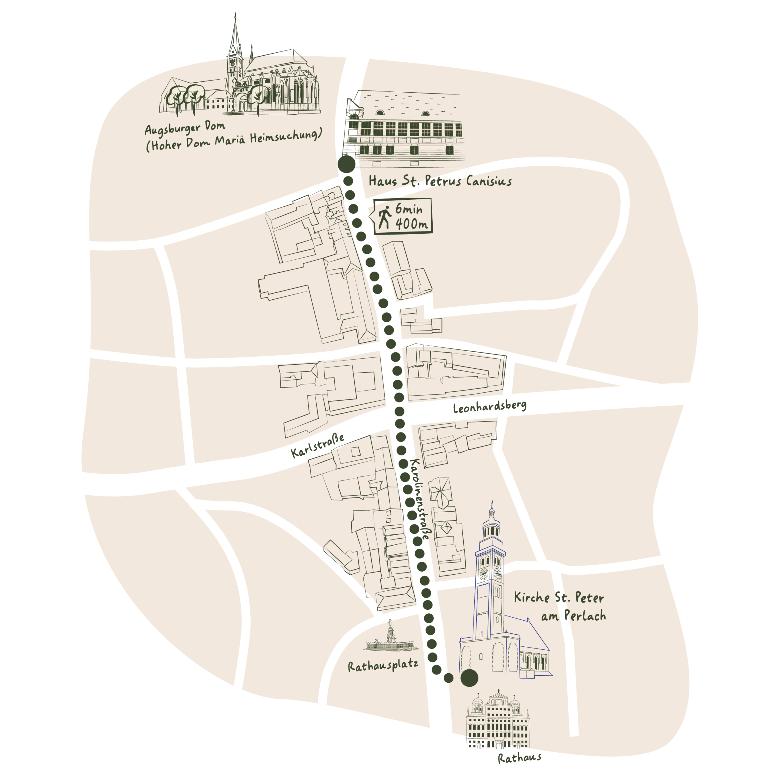 Straßenkarte Christus im Zentrum