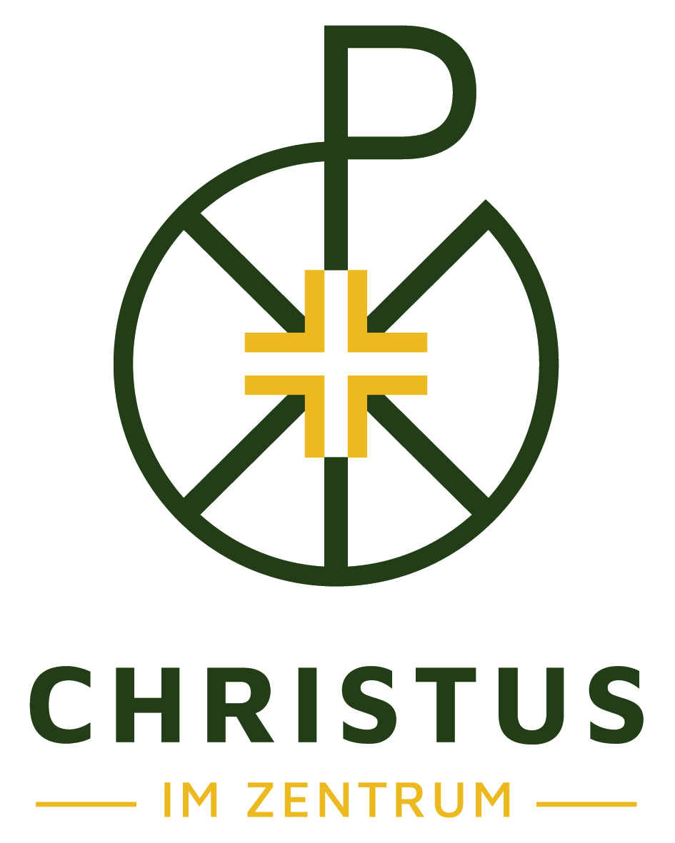 Logo Christus im Zentrum Augsburg grün auf weißem Hintergrund
